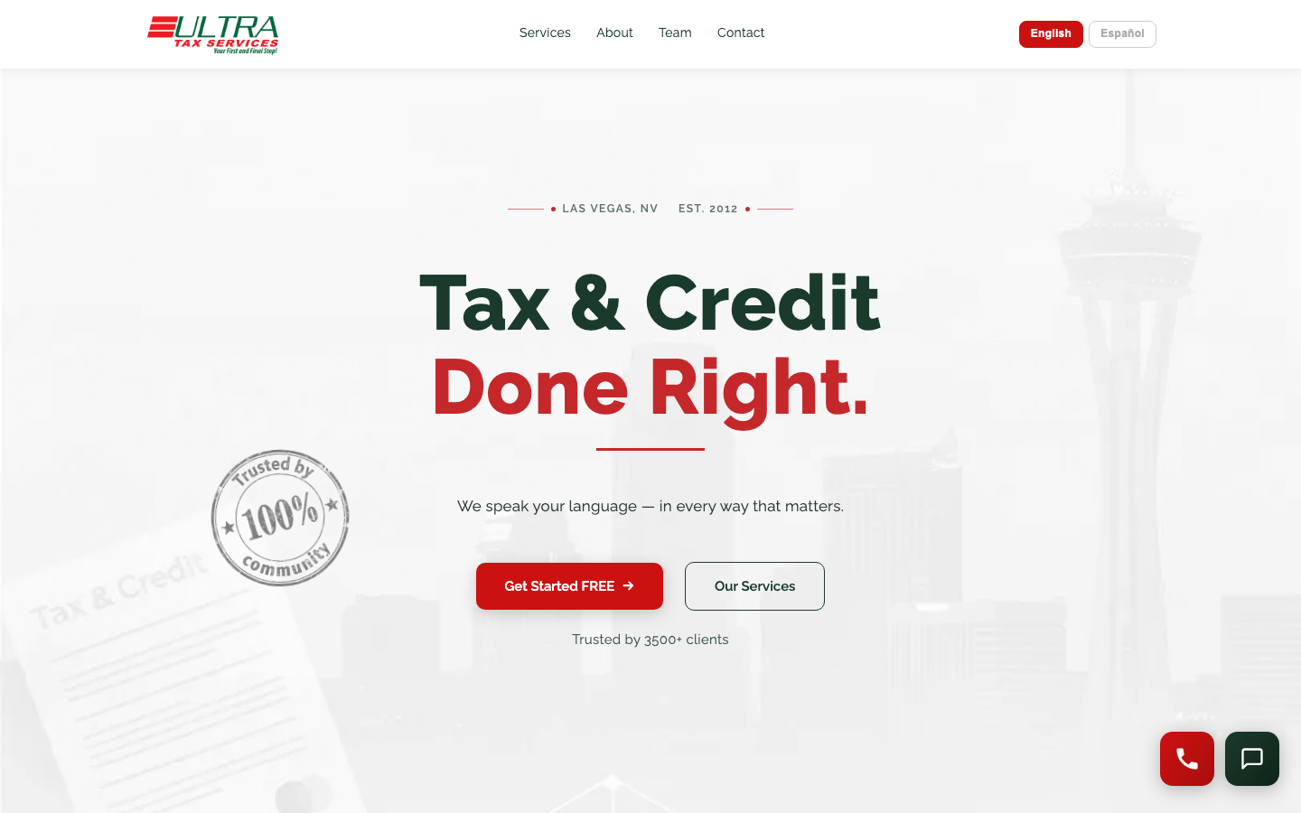 Ultra Tax Services website