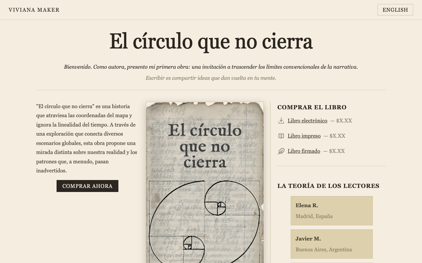 Book landing page website